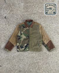 Upcycled Camo Contrast Workwear Jacket