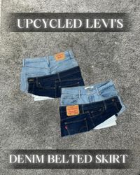 Upcycled Levi's Denim Belted Skirt