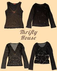 Y2K Dark Glam Tops(TH/272)