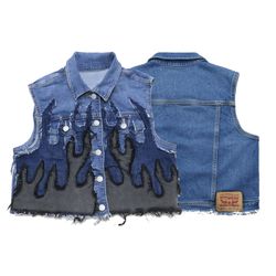 CR1401 Upcycled Cropped Vest