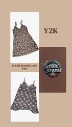Y2K Blush Bloom Silk Cami Top