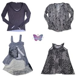 Y2K Vintage Grey Aesthetic Tops & Dress Bundle – 9..
