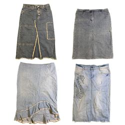 Y2K Unique Denim Maxi Skirts RE-2846