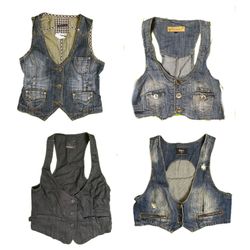 Y2k Unique Denim Waistcoats RE-2851