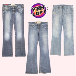 Y2K Branded Flared Denim Jeans (FB-024)