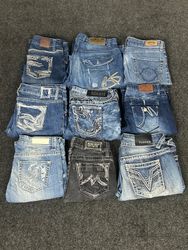 Y2K Style Embellished/Embroidered Jeans (Including..
