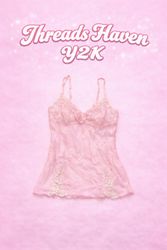 TH # 56 beautiful Y2K silk camisole top Retro Y2K ..