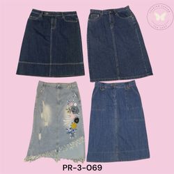 Elegant Denim Maxi Skirt - Flattering A-Line Fit f..