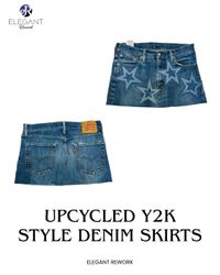 UPCYCLED Y2K Style Denim Skirts - EVR0171