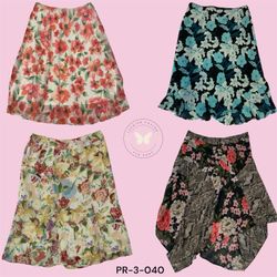A-Line Poly Printed Skirt for Women – Office & Par..