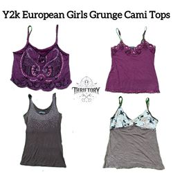 Y2k European Girls Grunge Cami Tops TY-002
