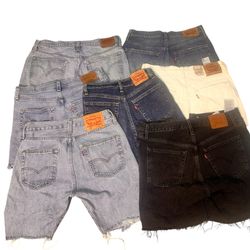 Levis 501 mini shorts de denim Y2K