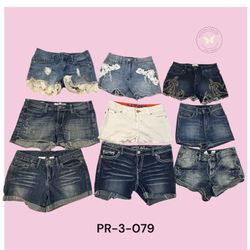 Classic Blue Denim Mini Shorts for Women – Stretch..