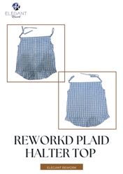 UPCYCLED Reworked Plaid Halter Tops - EVR0192