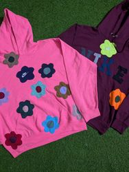 Upcycle Nike Patchwork flowers hoodie