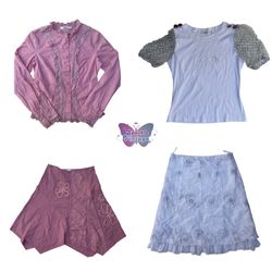 Y2K & 90s Vintage Feminine Mix – Lace Blouse, Puff..