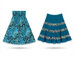 (FV-952) Vintage Boho Fairycore Earth Tone Skirt M..