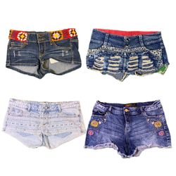 Y2K Denim Micro Mini Shorts RW-1652