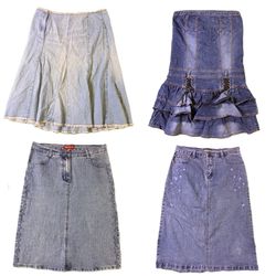 Y2K Unique Denim Maxi Skirts RW-1653
