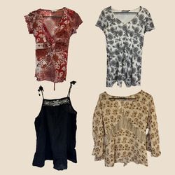 Y2K Indie Girl Printed Tops