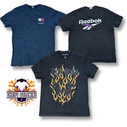 Vintage mix brand retro round neck t shirt