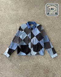 Upcycled Diamond Patchwork Zip Jacket