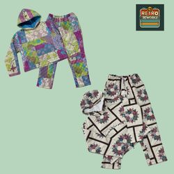 Upcycled Quilted Hoodie and Trousers Sets