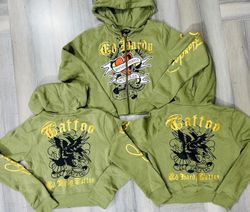 ED Hardy Mulheres Zipper Hoodies