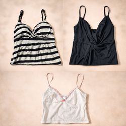 Y2K Spaghetti Lace Tops