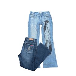 Calças Flare Y2K com Estilo dos Anos 90