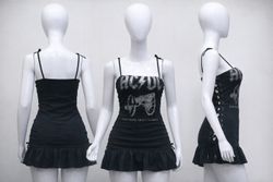 CR1408 Upcycled Graphic Corset Dress