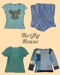 Y2k Aqua Core Tops(TH/284)