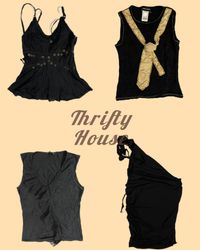 Black It-Girl Y2K Tops(TH/287)