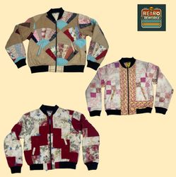 Upcycled Patchwork Quilt Bomber Jackets