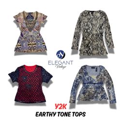 Y2K Earthy Tone Tops - EV0203