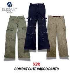 Y2K Combat Cut Cargo Pants - EV0243