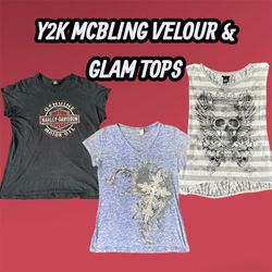 Y2K McBling Velour & Glam Tops - (12/03)