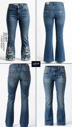 Ladies Y2K Embroidered Flared Jeans(41pieces)