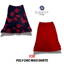 Y2K Poly Chic Maxi Skirts - EV0272