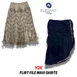 Y2K Flirt File Maxi Skirts - EV0296
