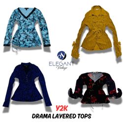 Y2K Drama Layered Tops - EV0348
