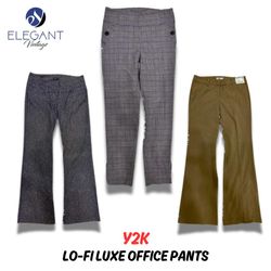 Y2K Lo-Fi Luxe Office Pants - EV0382