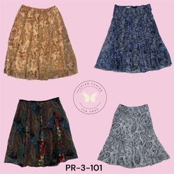 Women’s Printed Poly Skirt – Lightweight Casual Su..