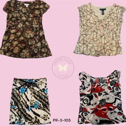 Printed Poly Blouse – Lightweight Casual Women’s T..