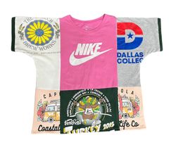 Upcycled Branded Nike T-shirt with patchwork