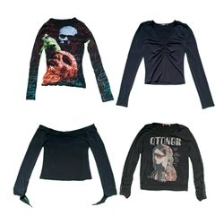 Y2K Gothic Vibe Printed Full Sleeve Tops TY-007
