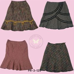Plaid Wrap Wool Skirt with Button Closure” (PR-3-1..
