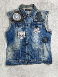 Women Y2K Embroidered / Patch Denim Jacket