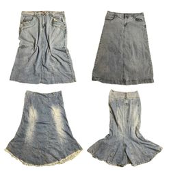 Y2K Grunge Girl Denim Maxi Skirts (TVL-346)