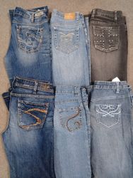 HD1404 Damen Y2K Verzierter Schlagjeans